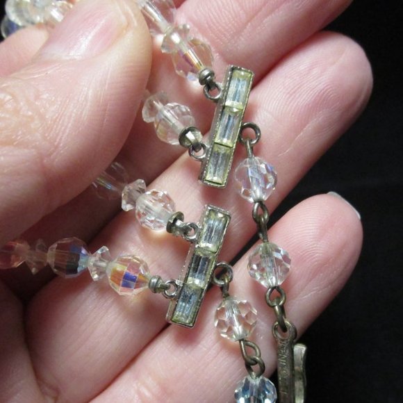 Vintage LAGUNA AB Crystal 2 strand Necklace - aurora borealis - 1950 1960 - Picture 4 of 5